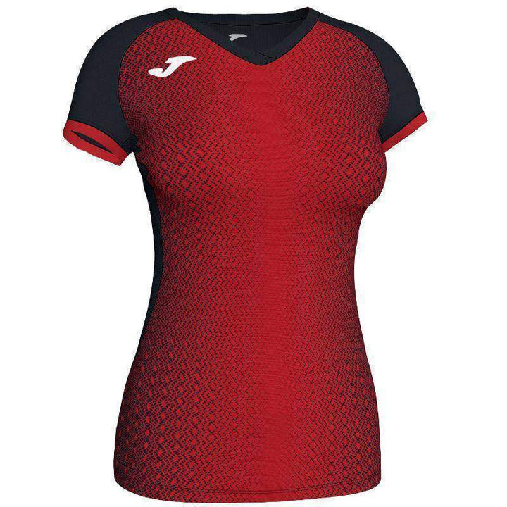 T-shirt Joma Supernova preto vermelho mulher