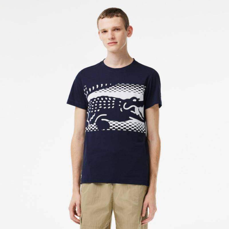 T-shirt Lacoste Novak Djokovic azul marinho