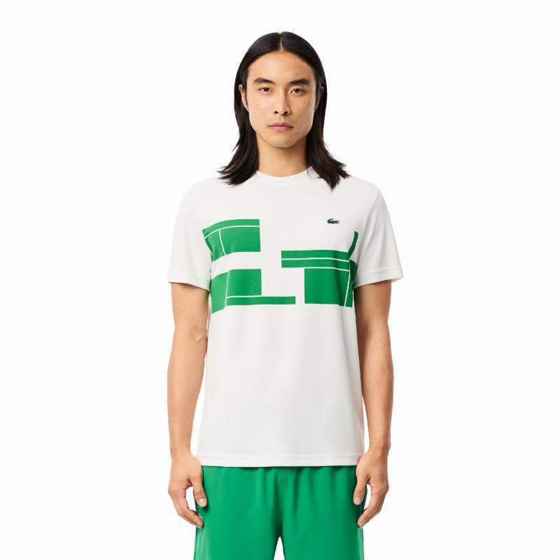 T-shirt Lacoste Novak Djokovic Ultra Dry branco verde