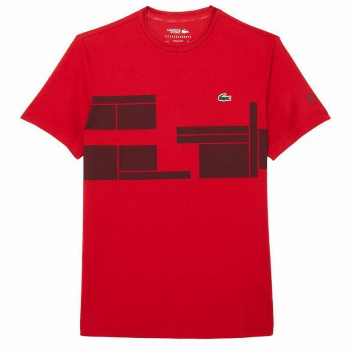 Camiseta Lacoste Novak Djokovic Ultra Dry vermelho Borgonha