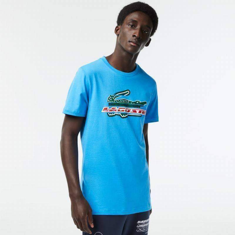 T-shirt Lacoste Sport de algodão orgânico azul