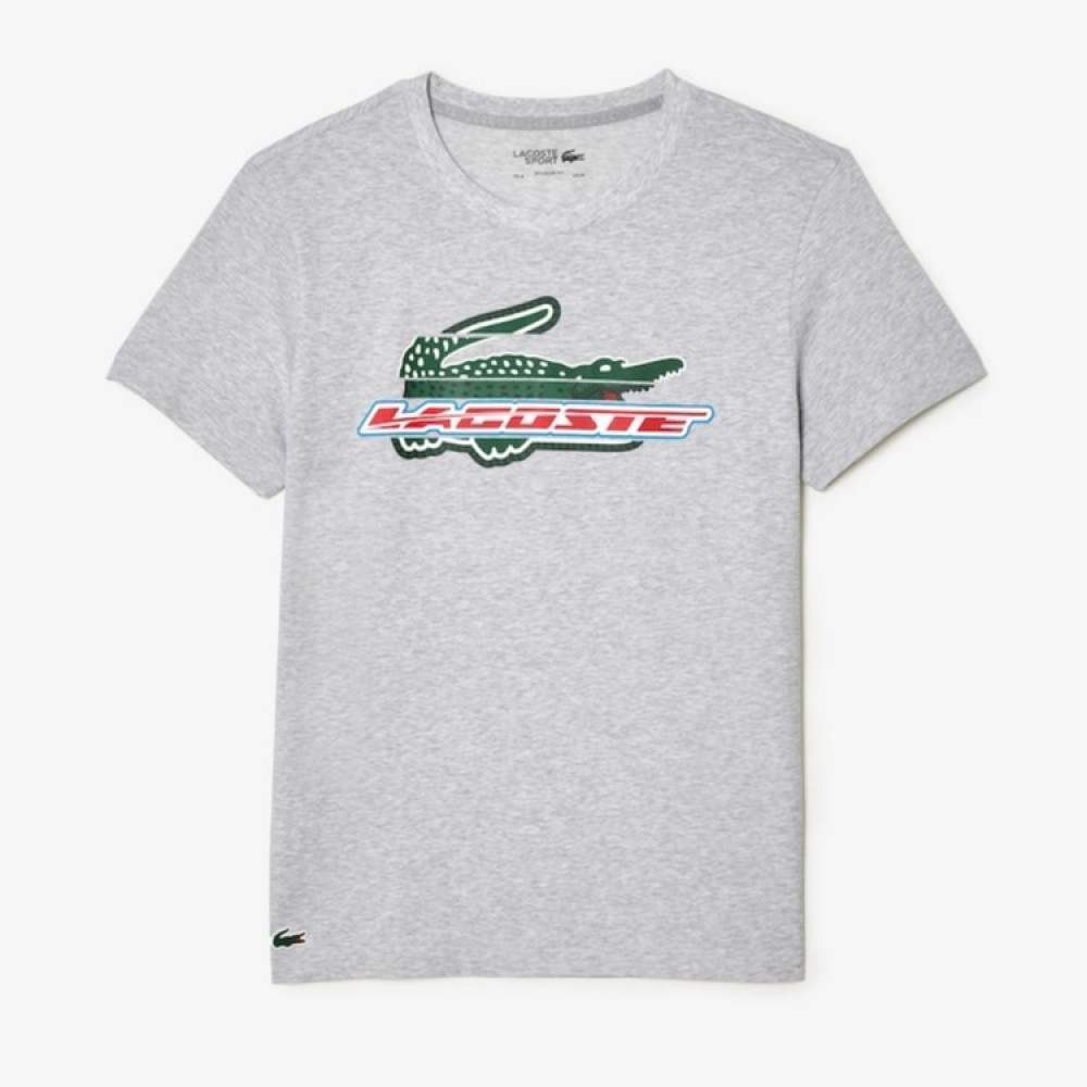 T-shirt Lacoste Sport Algodão Orgânico Cinzento