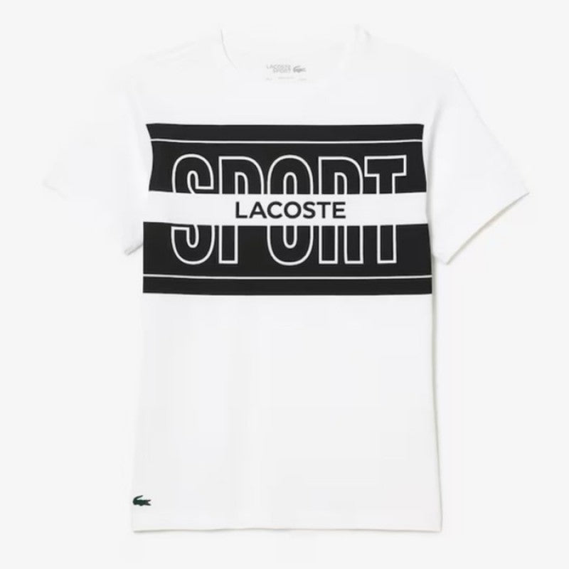 T-shirt Lacoste Sport Logo branco preto