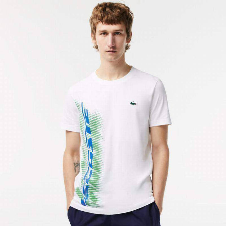 Camiseta branca contrastante Lacoste Sport Brand