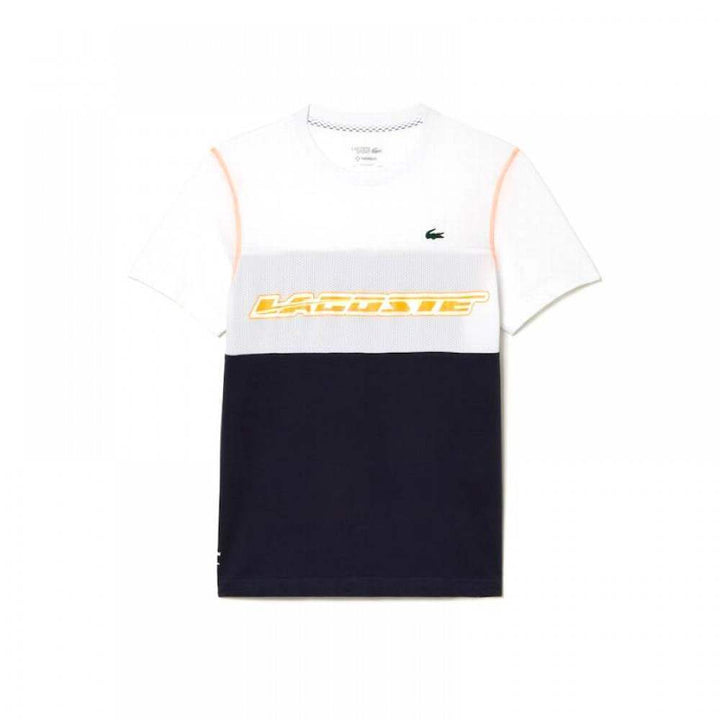 Camiseta Lacoste Sport Medvedev Blanco Azul Naranja