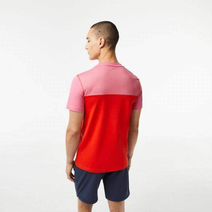 T-shirt Lacoste Sport Medvedev rosa vermelho