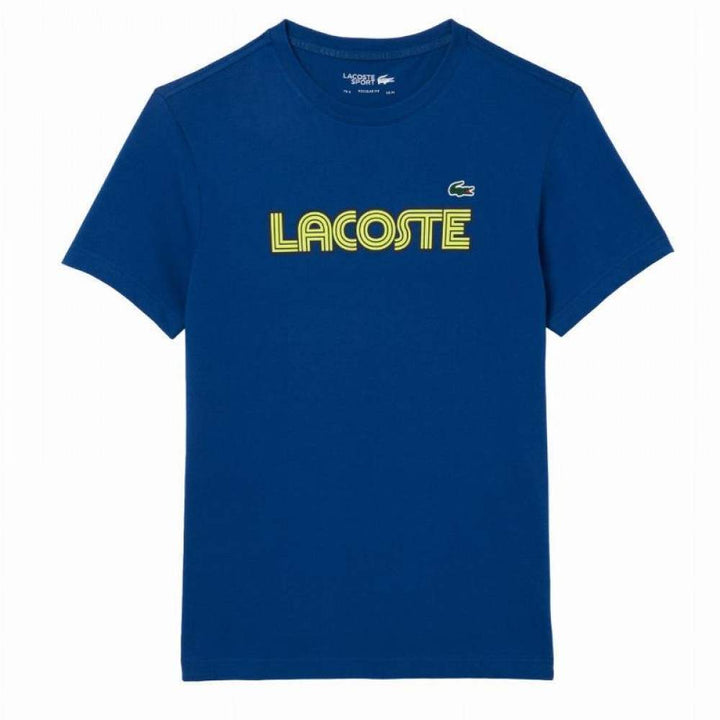 T-shirt Lacoste Sport Knit azul marinho amarelo