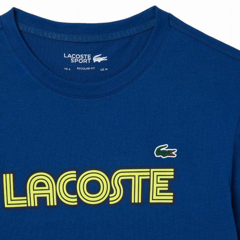 T-shirt Lacoste Sport Knit azul marinho amarelo