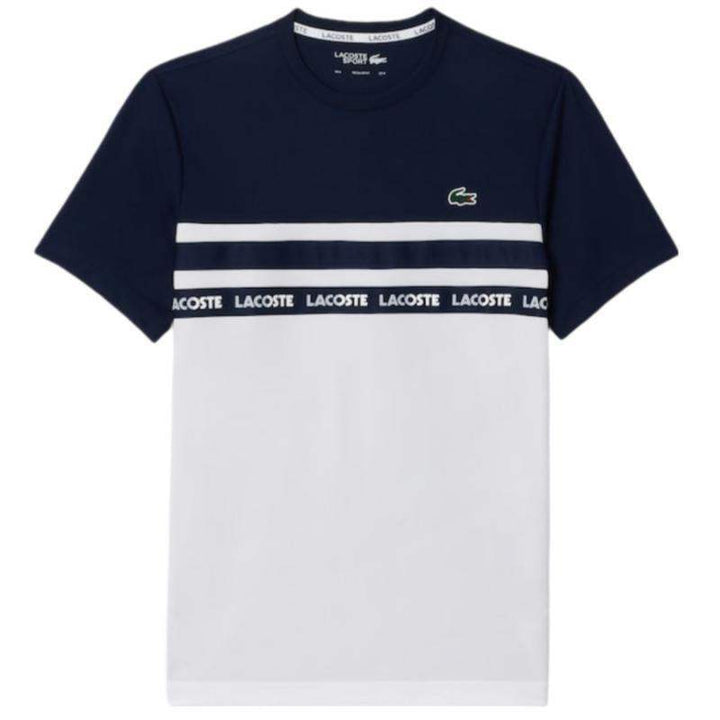 T-shirt Lacoste Ultra Dry branco azul marinho