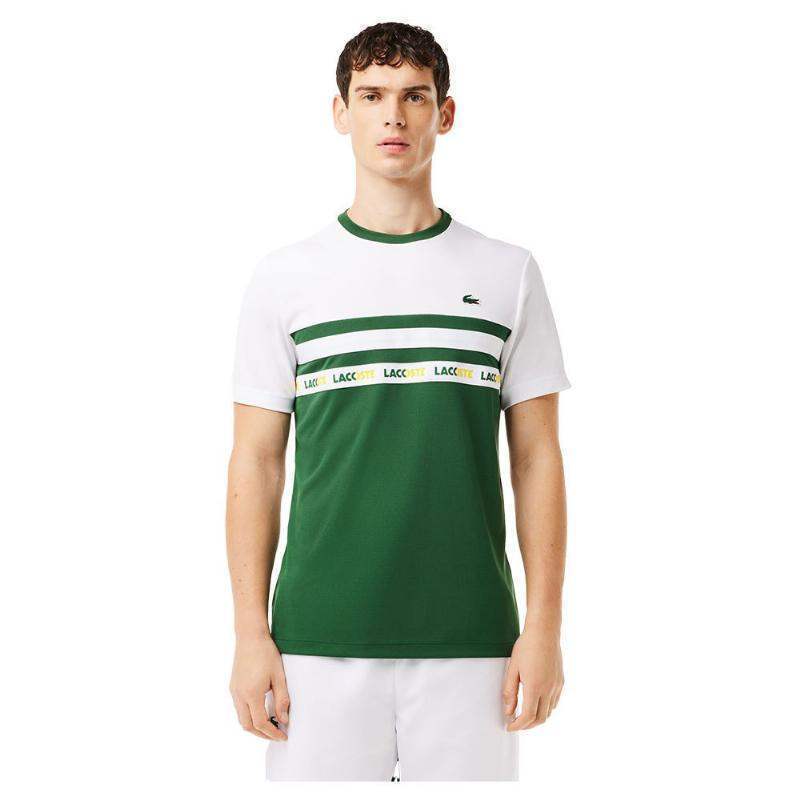 T-shirt Lacoste Ultra Dry verde branco