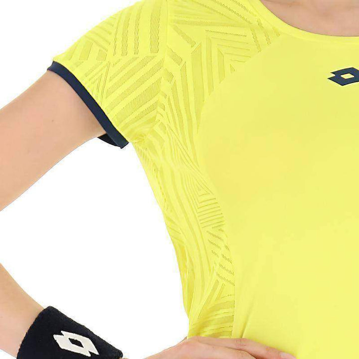 Camiseta Lotto Superrapida V Amarillo Fluor Azul Mujer