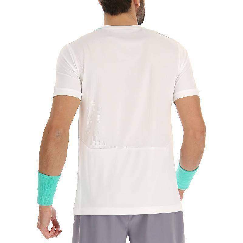 Camiseta Lotto Top IV Branco Brilhante Verde Turquesa Cinza