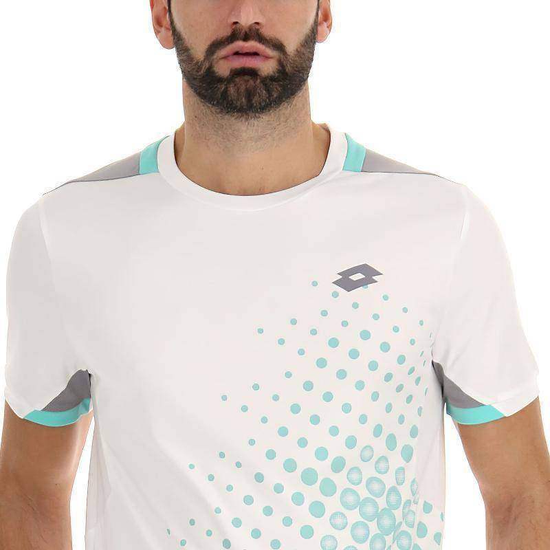 Lotto Top IV T-shirt Bright White Green Turquoise Gray