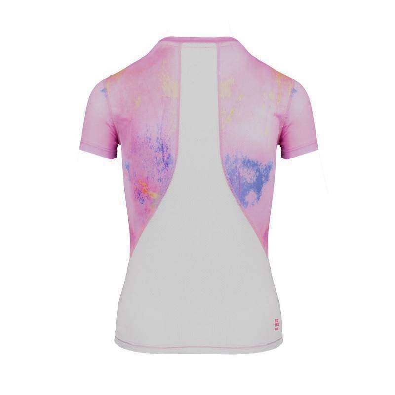 Camiseta Manga Bidi Badu Padel Eve Rosa Blanco