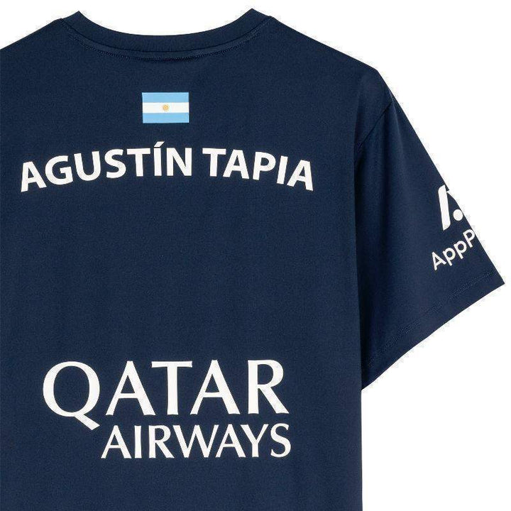 Nox Agustin Tapia patrocina camiseta AT10 azul escuro 2024