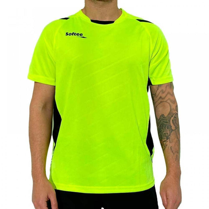 Camiseta Softee Play Amarillo Fluor Negro