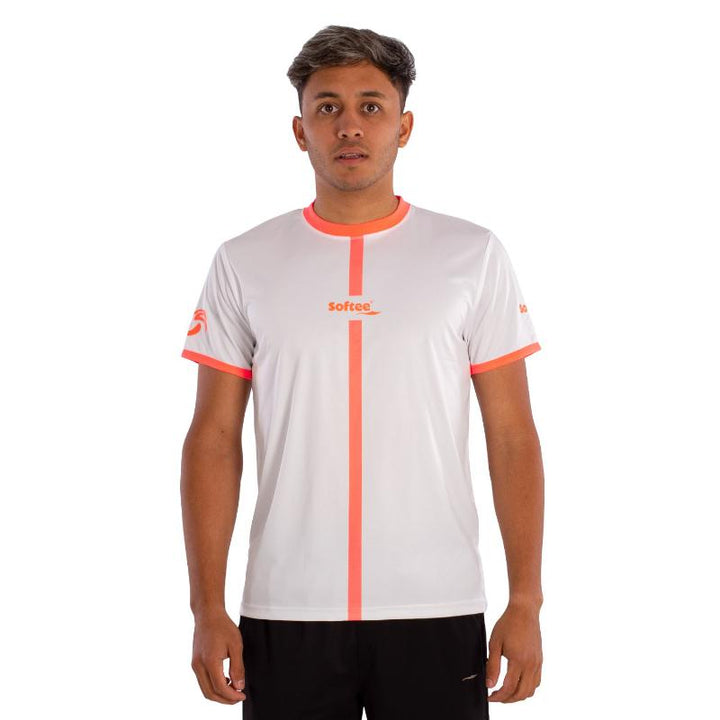Camiseta Softee Tipex Branco Coral Fluor