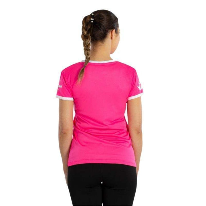 Camiseta feminina Softee Tipex Fuchsia Fluor Branco