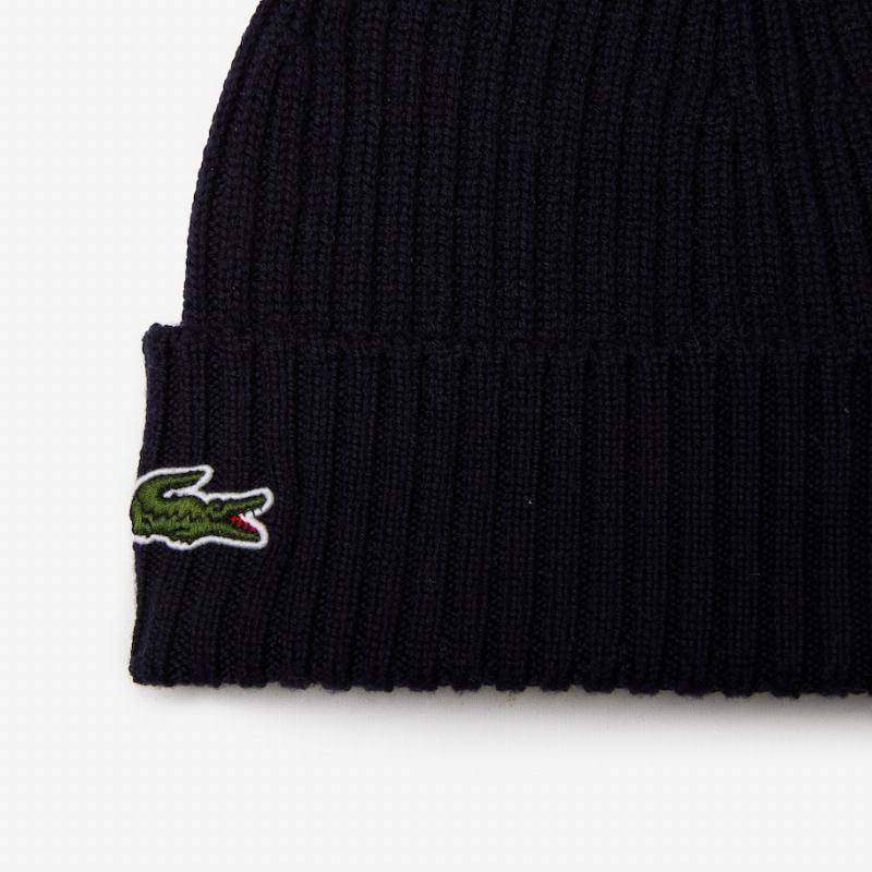 Lacoste Navy Blue Wool Hat