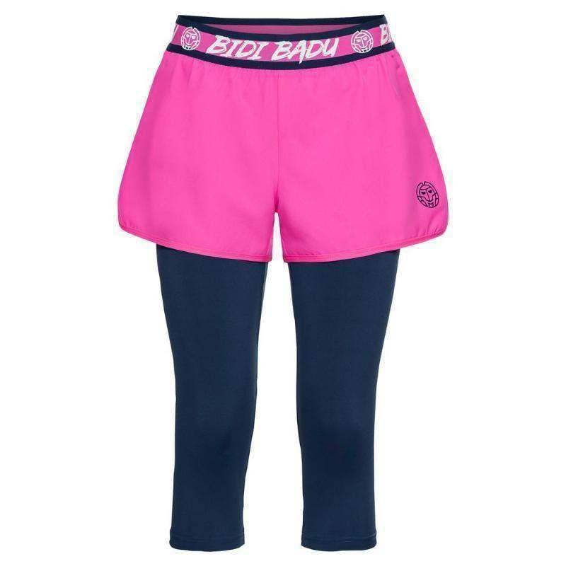 Bidi Badu Kara Meia-calça rosa azul escuro com shorts