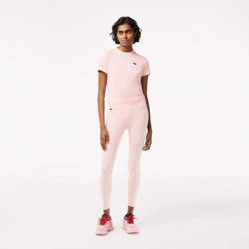 Lacoste Sport Recycled Polyester 7/8 Pink Tights