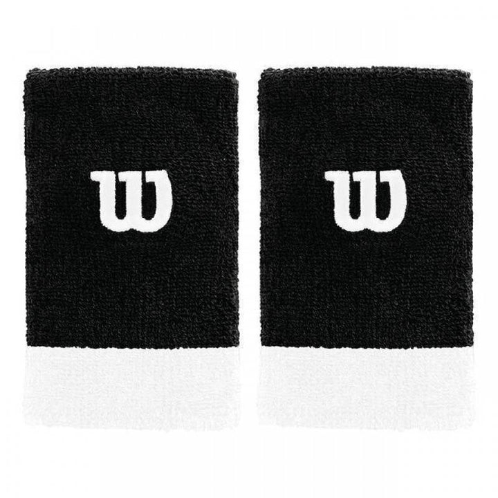 Wilson Black Silver Wristbands 2 Units