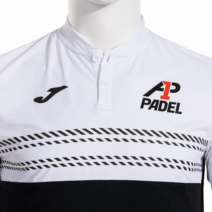 Polo Joma A1 Padel Negro Blanco