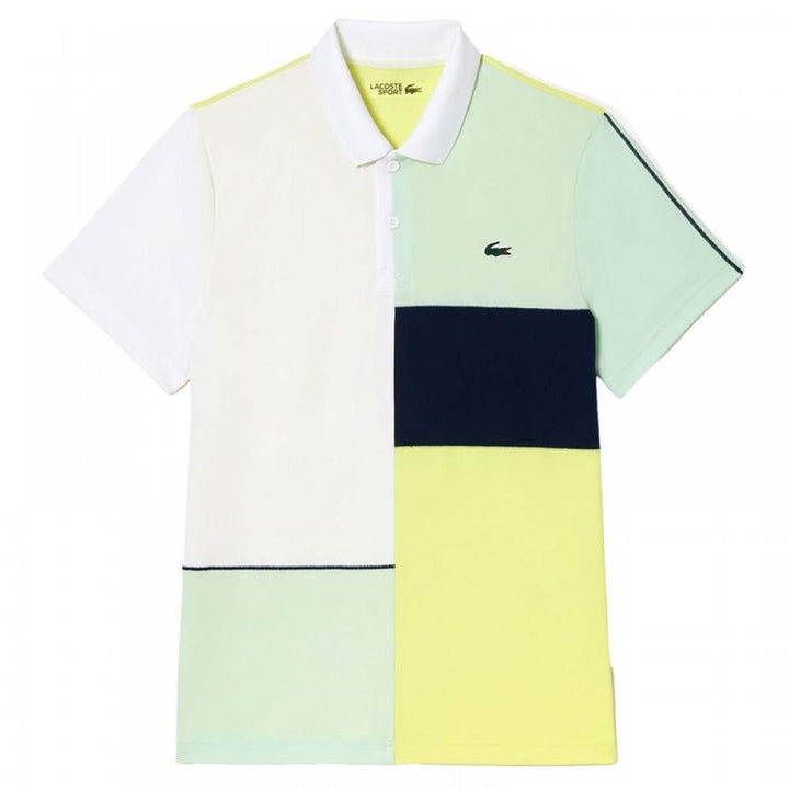 Polo Lacoste Regular Fit Reciclado Blanco Verde