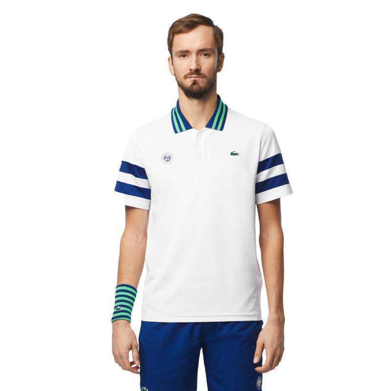 Polo Lacoste Roland Garros Medvedev Branco Azul Marinho