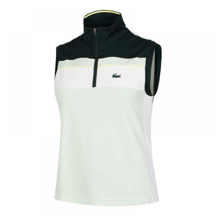 Polo Lacoste Sport Ultra Dry Piqué verde branco mulher