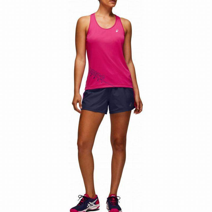 Asics Practice Shorts Blue Peacoat Pink Women