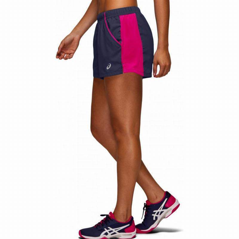 Asics Practice Shorts Blue Peacoat Pink Women