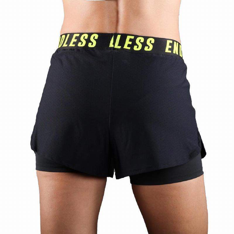 Endless Tech Iconic Shorts Black Yellow Women