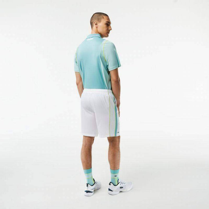 Short Lacoste Poliester Reciclado Blanco Verde