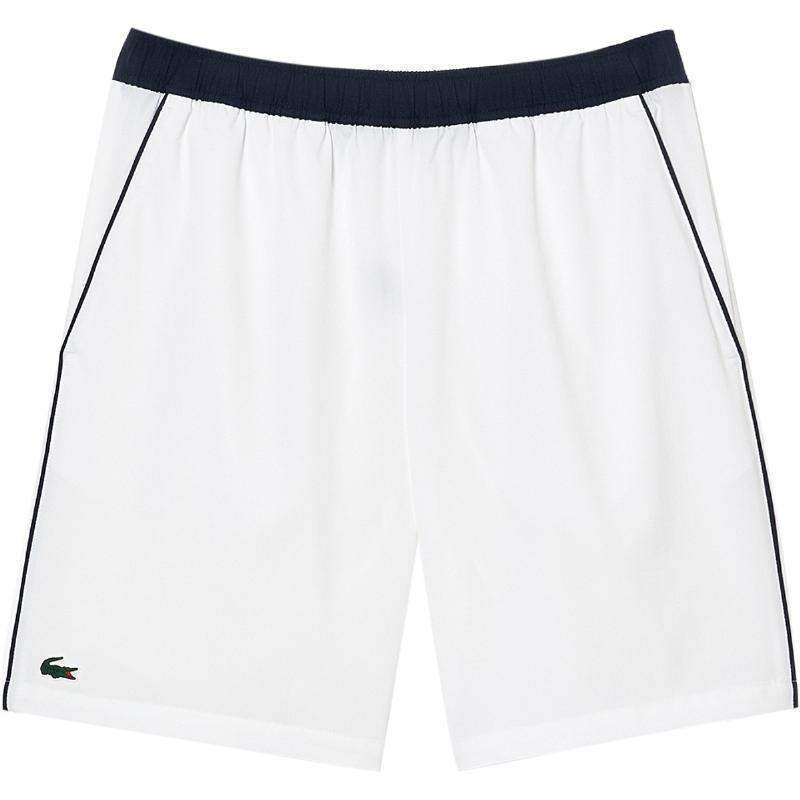 Calções Lacoste Sport Elastic Branco Azul Marinho