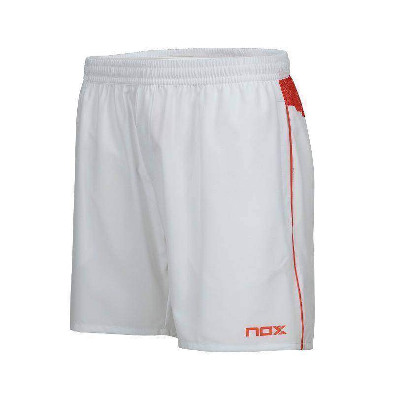 Shorts Nox Team Branco Logotipo Vermelho