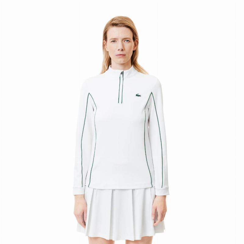 Lacoste Ultra Dry White Green Women's Sweatshirt