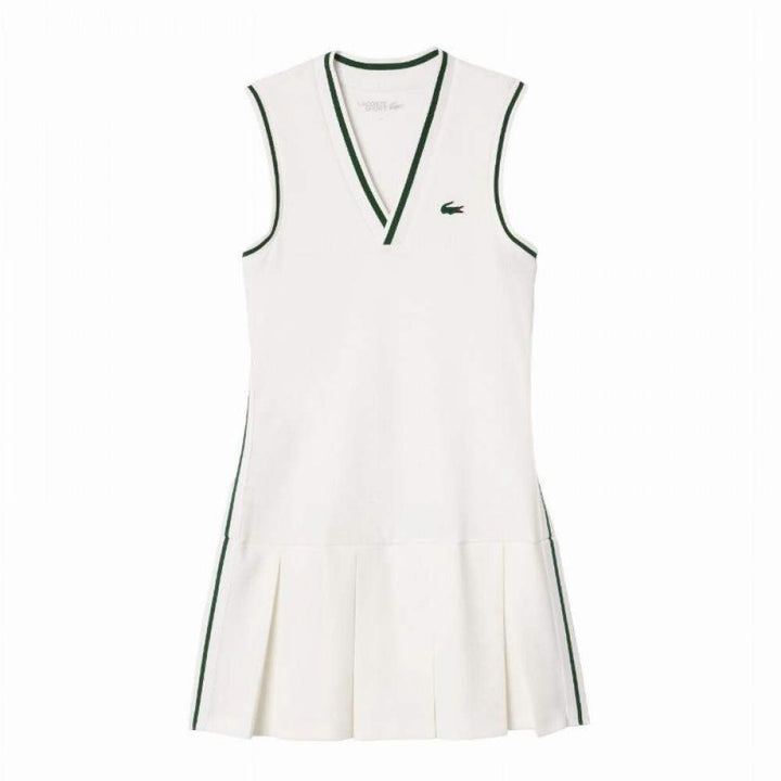 Vestido Lacoste Sport Piqué Branco Verde