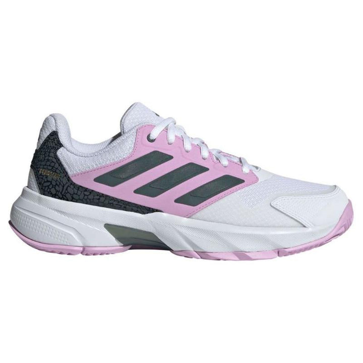 Sapatos femininos Adidas CourtJam Control 3 branco preto lilás