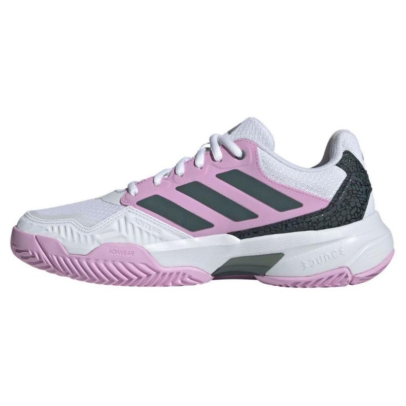 Sapatos femininos Adidas CourtJam Control 3 branco preto lilás