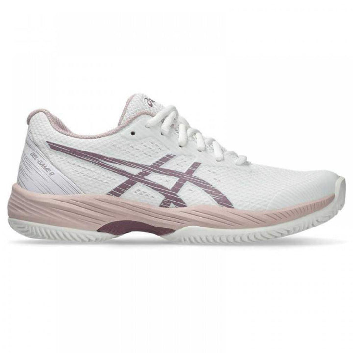 Asics Gel Game 9 Clay White Mauve Women's Running Shoes