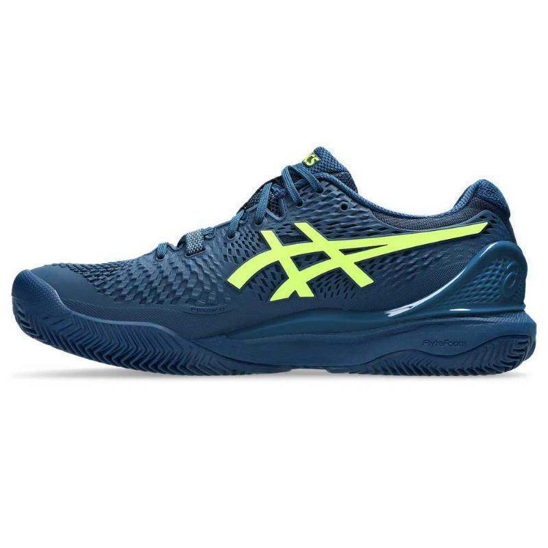 Zapatillas Asics Gel Resolution 9 Clay Azul Mako Amarillo