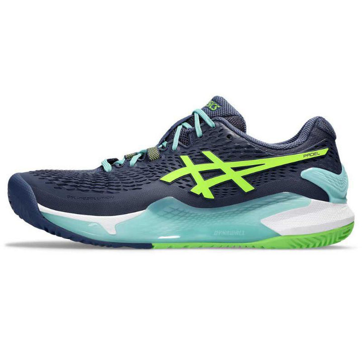 Asics Gel Resolution 9 Padel Shoes Electric Lime Blue