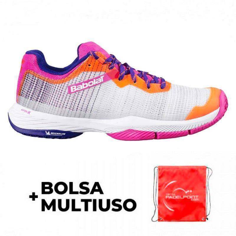 Sapatos femininos Babolat Jet Ritma cinza rosa