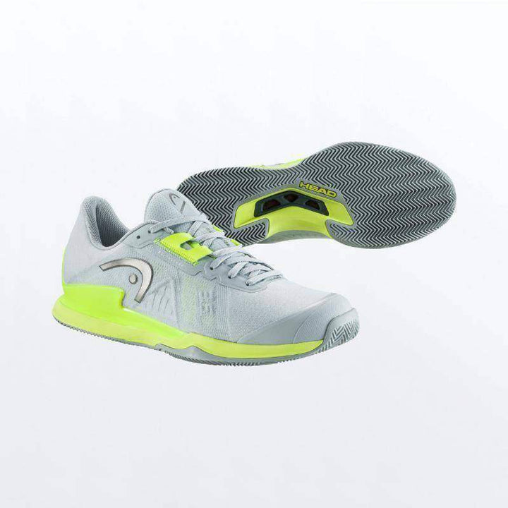 Head Sprint Pro 3.5 Clay Gray Yellow Shoes