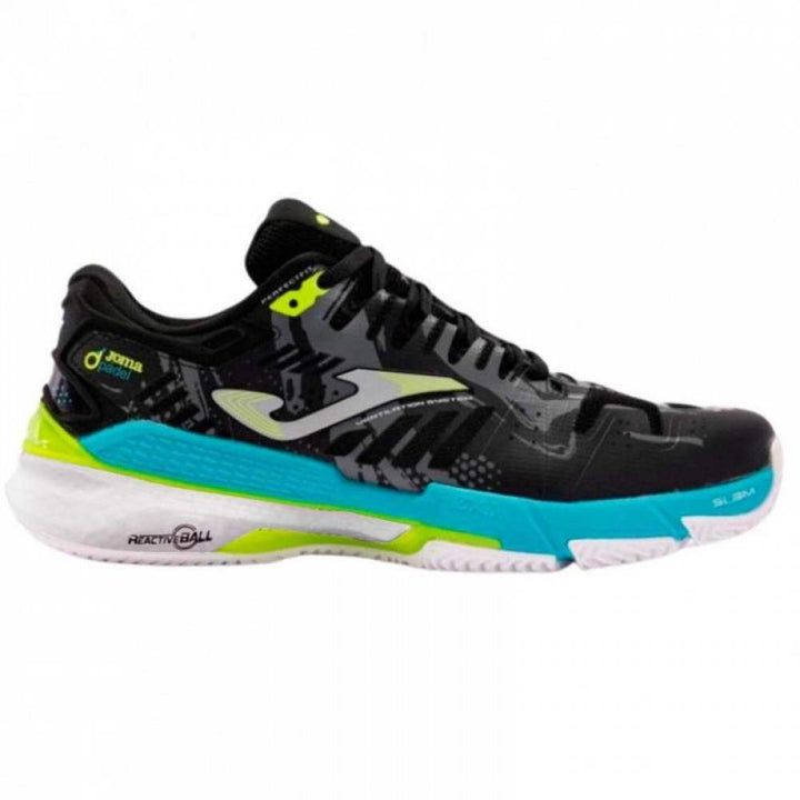 Ténis Joma Slam 2401 preto azul amarelo