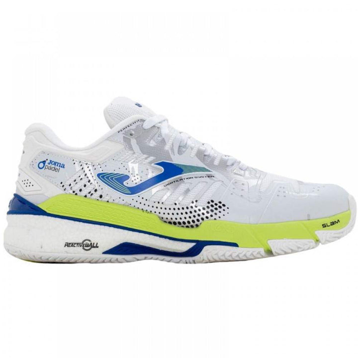 Tênis Joma Slam 2402 Branco Amarelo Fluor Royal