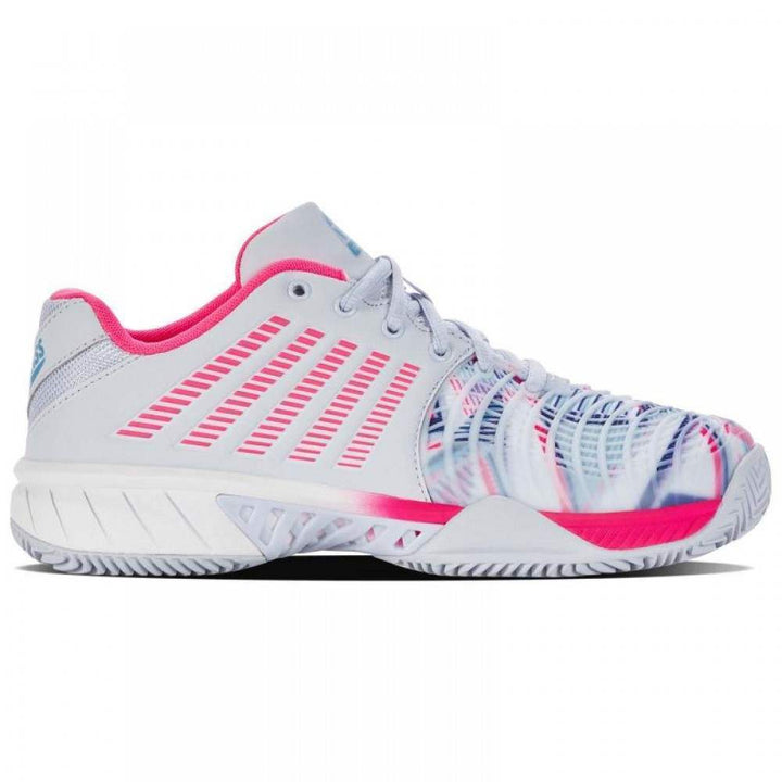 Kswiss Express Light 3 HB Padel Shoes Gray White Pink Neon Women