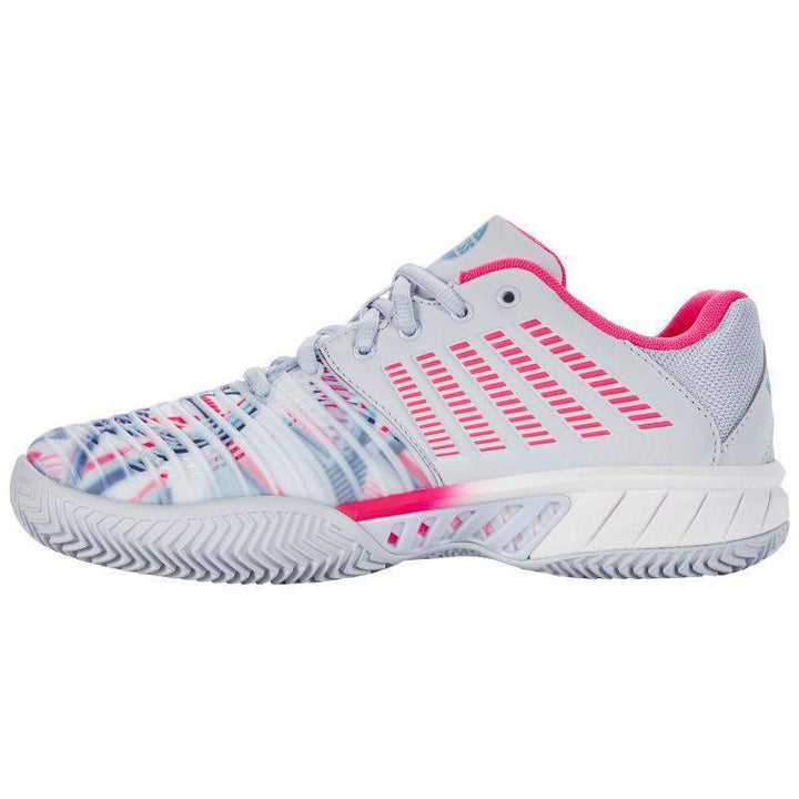 Ténis Kswiss Express Light 3 HB Padel cinzento branco rosa neon mulher