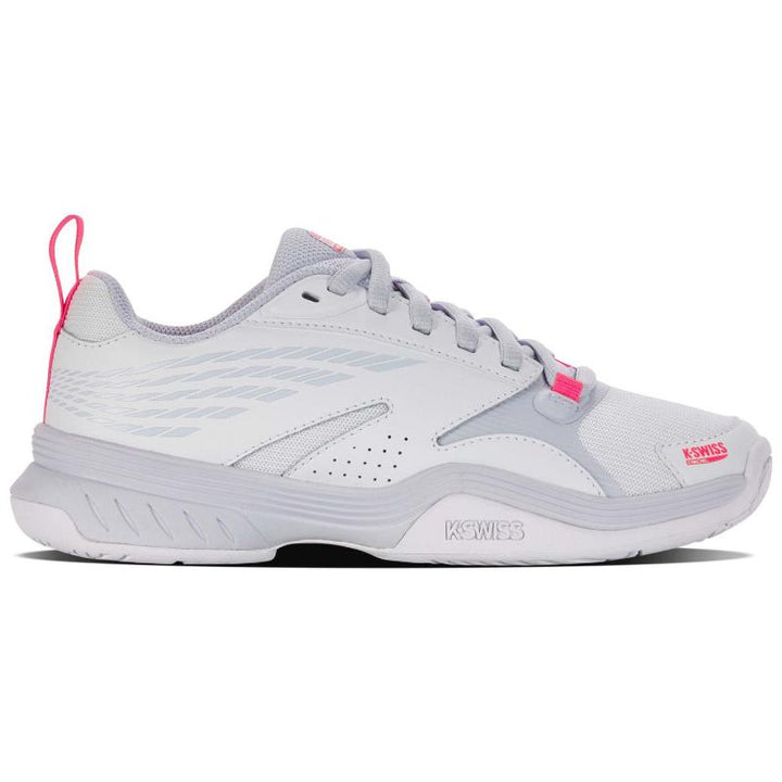 Sapatos femininos Kswiss Speedex Padel branco rosa neon